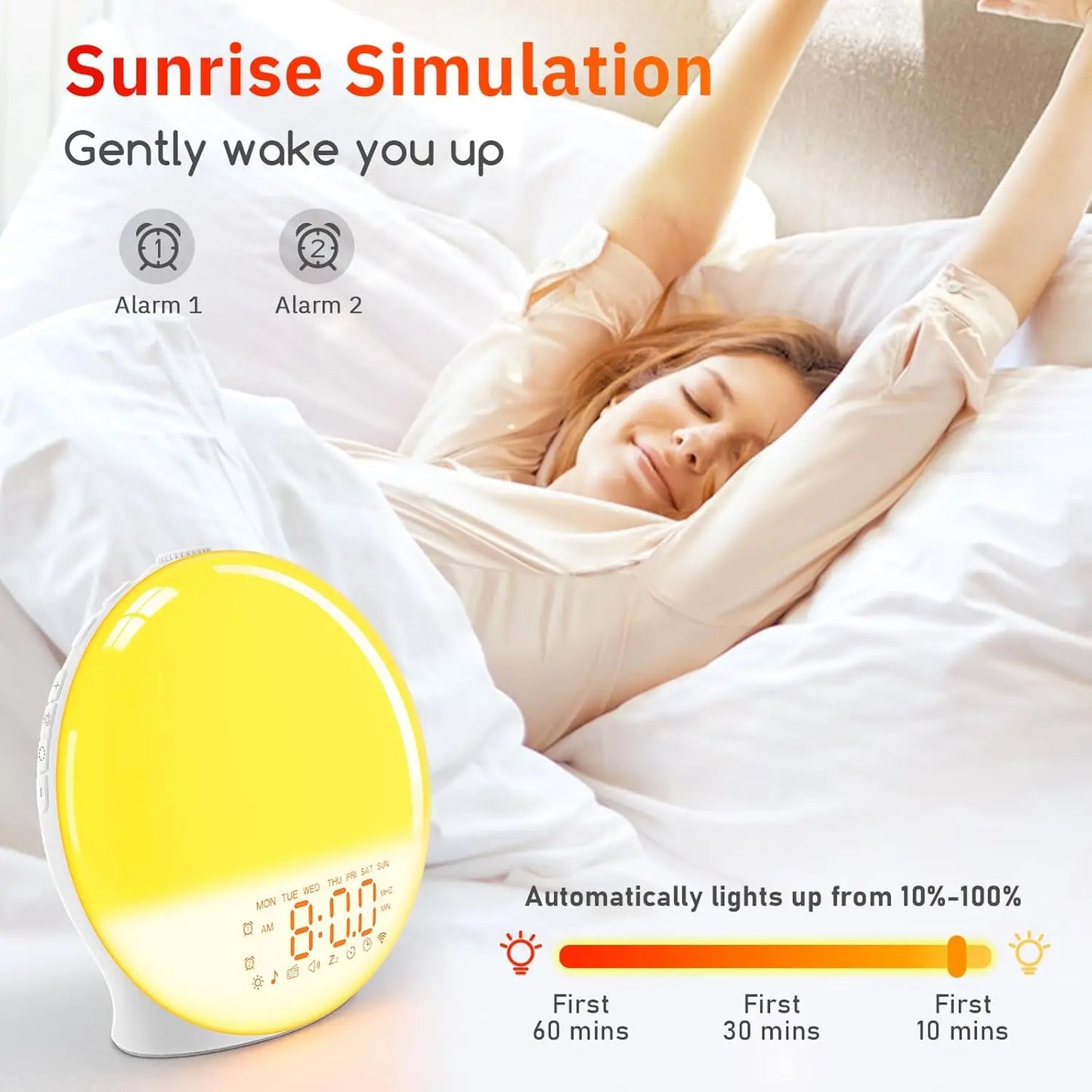 Action wake up light met kleurrijk display – Goedkoop en vrolijk