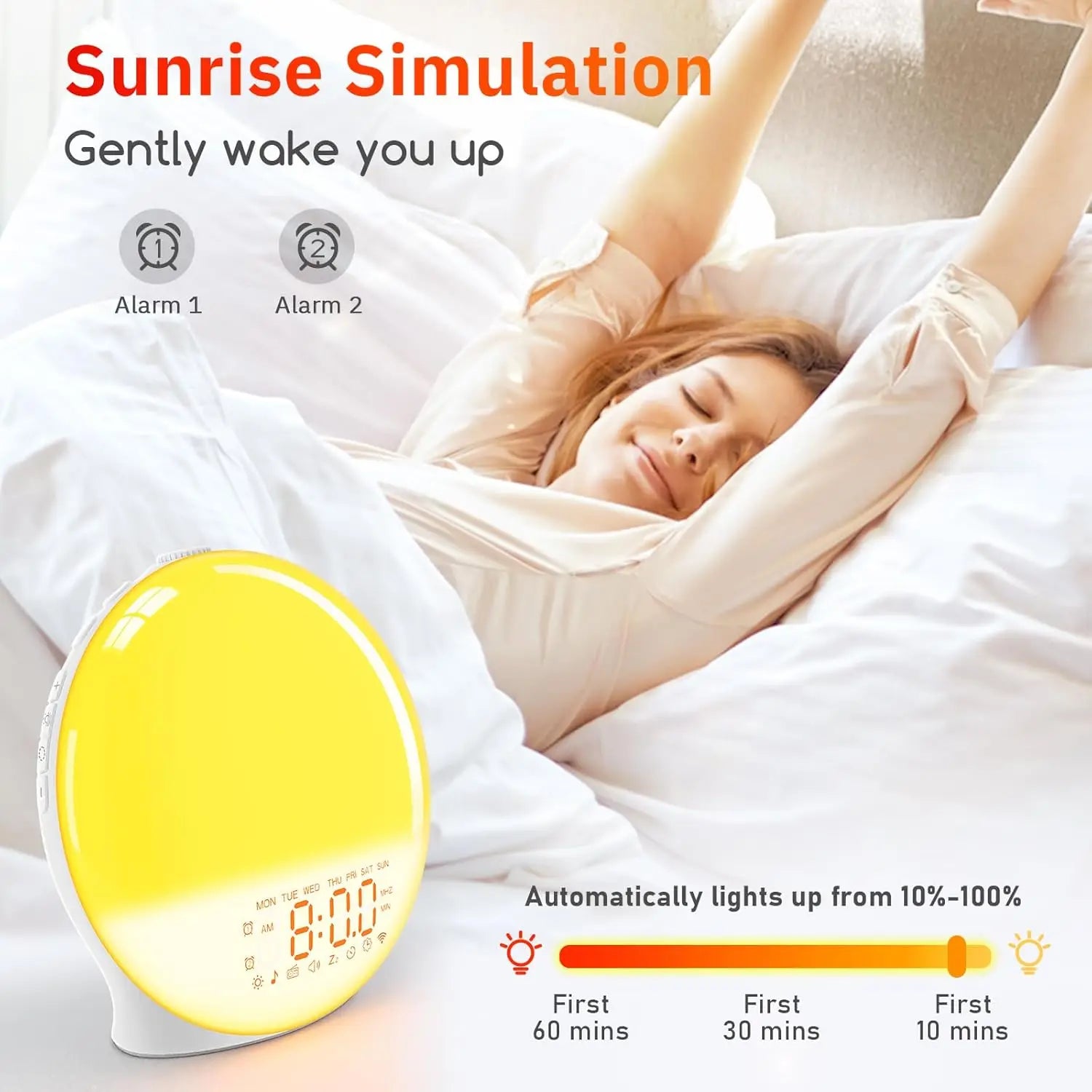 Action wake up light met kleurrijk display – Goedkoop en vrolijk
