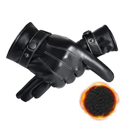 Thermische lederen heren handschoenen