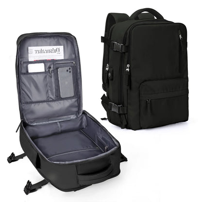 Rugzak als handbagage met extra zijtoegang