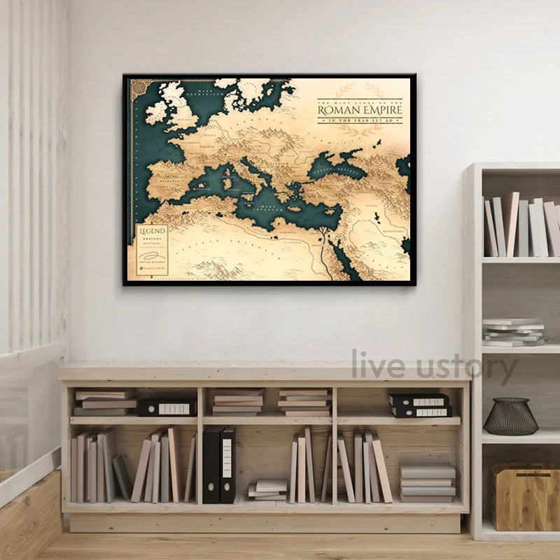 Wanddecoratie wereldkaart van canvas – Kunstzinnig en sfeervol