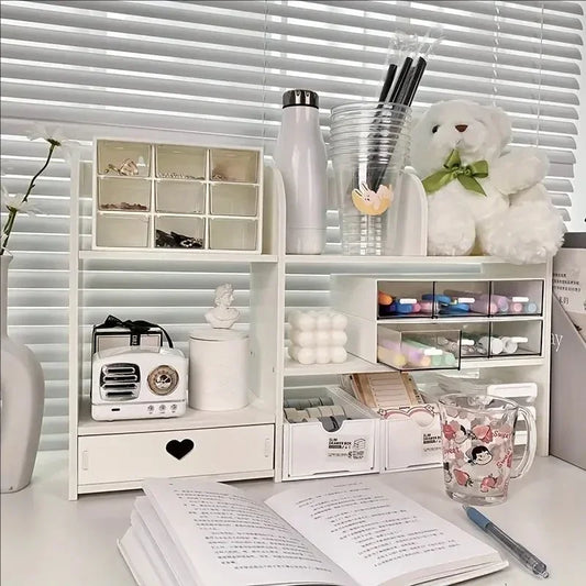 Desk organizer met ruimte voor laptop en tablet