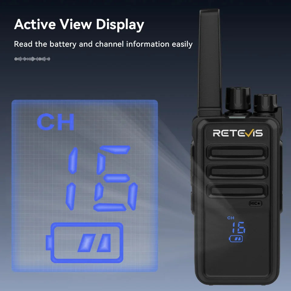 Walkie talkie met riemclip en volumeknop