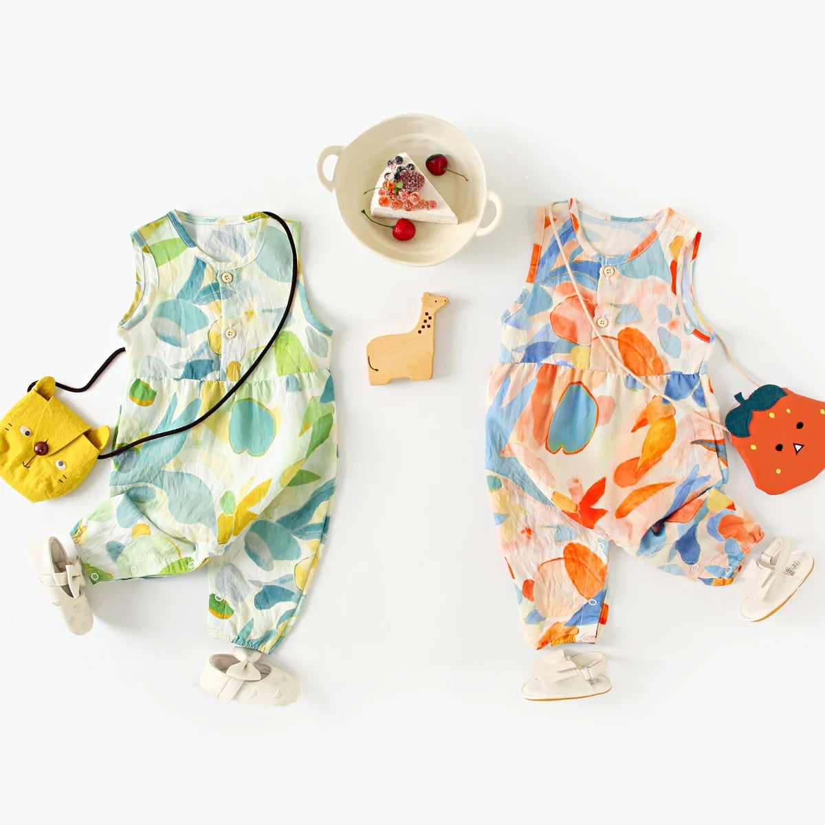 Luchtige zomer baby kleding van ademende stoffen