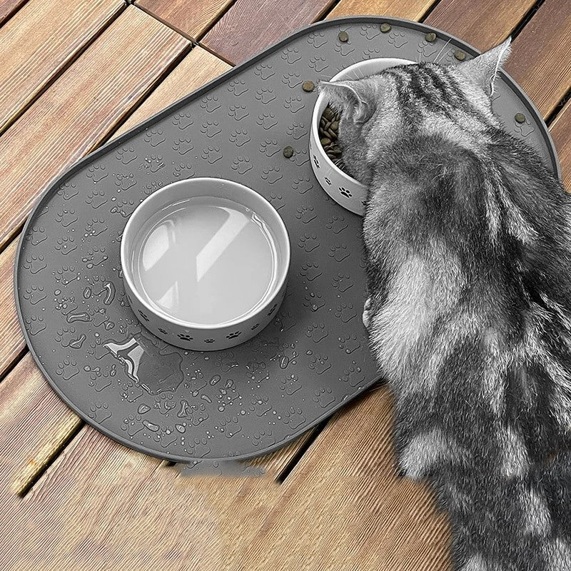 Hubulk Hondenvoedermat, 100% waterdichte BPA-vrije siliconen placemat voor huisdierenvoer en waterbak, vaatwasserbestendig, hoge verhoogde rand om morsen te voorkomen, antislip dienblad om rommel op Hubulk Hondenvoedermat, 100% waterdichte BPA-vrije siliconen placemat voor huisdierenvoer en waterbak, vaatwasserbestendig, hoge verhoogde rand om morsen te voorkomen, antislip dienblad om rommel op