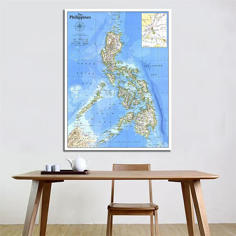 Wereldkaart als fotoprint – Realistische wereldweergave