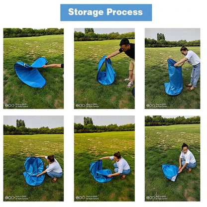 Camping tent met luifel – Schaduw en beschutting