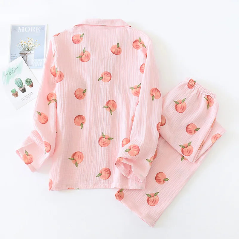 Dames pyjama met brede manchetten