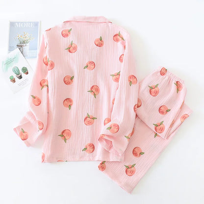 Dames pyjama met brede manchetten