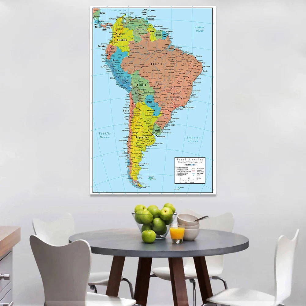Wereldkaart met naamlabels per continent