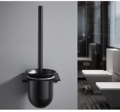 Design toiletborstel set mat zwart – Minimalistische luxe