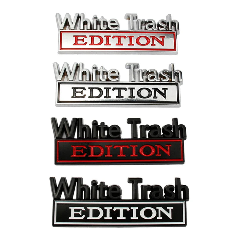 auto stickers - White Trash Edition met opvallende kleurencombinaties