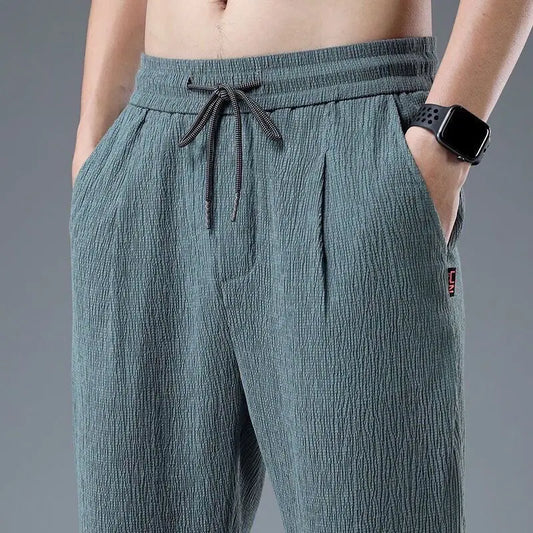 Donkerblauwe linnen broek voor mannen – Tijdloze elegantie