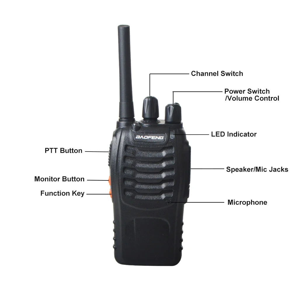 Alecto walkie talkie met lange batterijduur