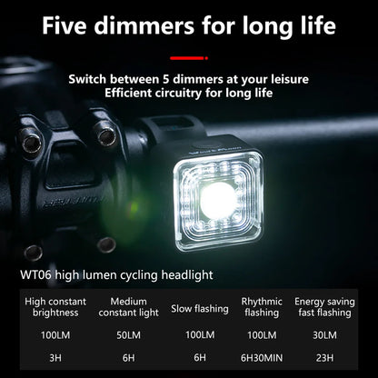 Fietslamp met brede kijkhoek