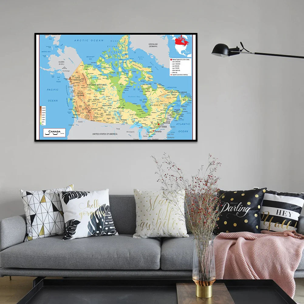 Grote wereldkaart wanddecoratie – Statement piece voor je ruimte
