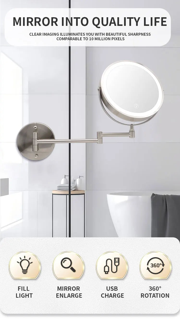 Compacte make-up spiegel met verlichting – Handig voor onderweg