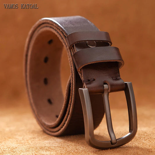 Herenriemen met decoratieve stiksels