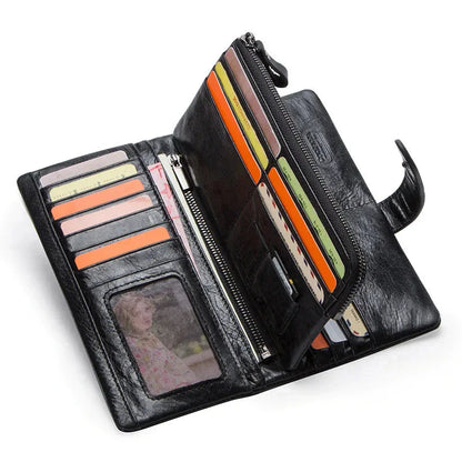 Portemonnee heren leer met contrasterende stiksels – Stoere look