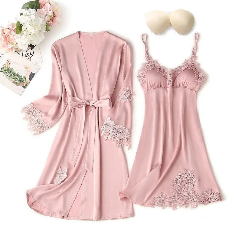 Katoenen ochtendjas dames met streepjes – Casual elegantie