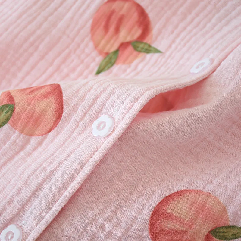 Dames pyjama katoen met romantisch design