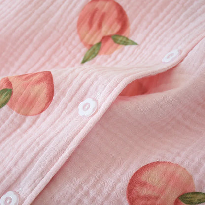 Dames pyjama katoen met romantisch design