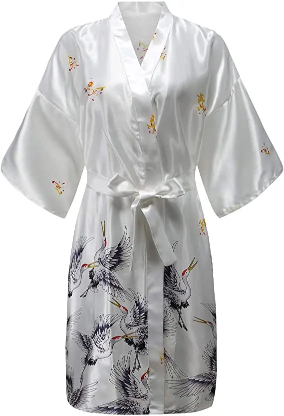 Ochtendjas dames met geborduurde bloemen – Uniek ontwerp
