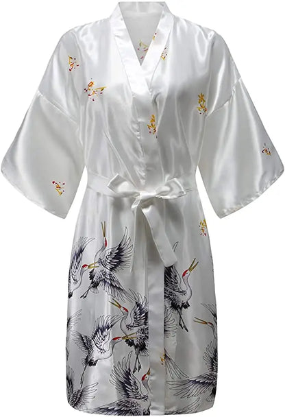 Ochtendjas dames met geborduurde bloemen – Uniek ontwerp