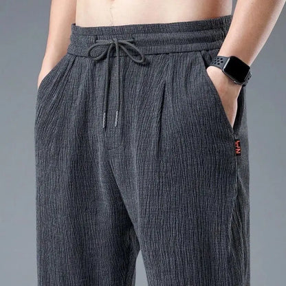 Linnenmix broek heren met split aan enkel – Modern accent