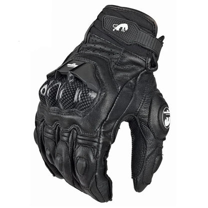 Motor handschoenen voor heren van leer