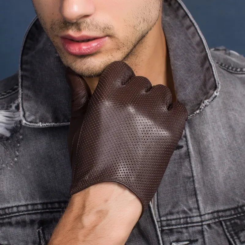 Lederen winteraccessoire voor heren