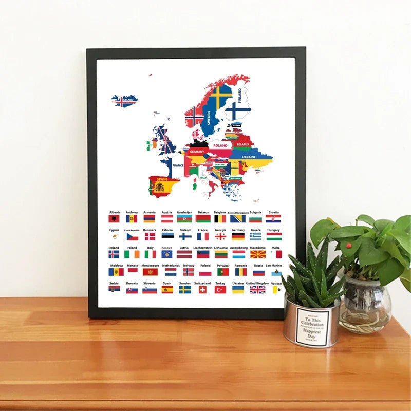 Wereldkaart met pastelkleuren – Rustgevend en zacht