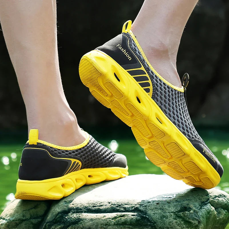 Heren sneakers met ademend textiel bovenwerk