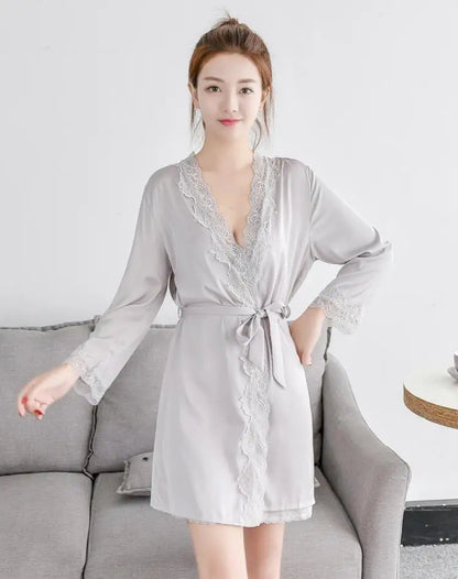 Ochtendjas dames met subtiel patroon – Rustig en elegant