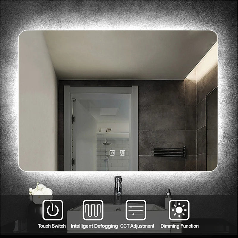 Badkamer spiegel met indirecte verlichting – Modern en rustgevend