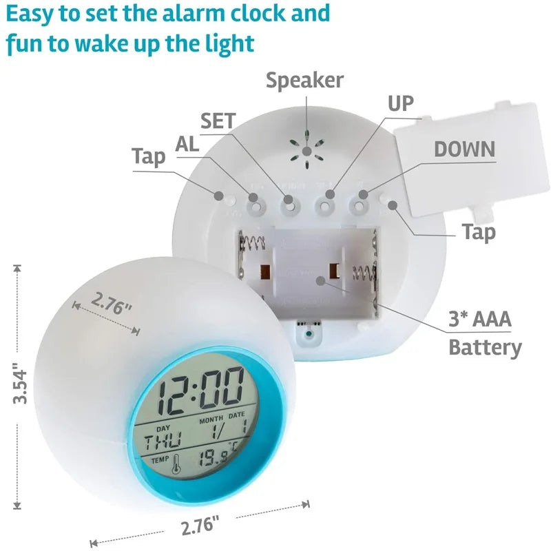 Wake up light met tijdprojectie – Klok geprojecteerd op de muur