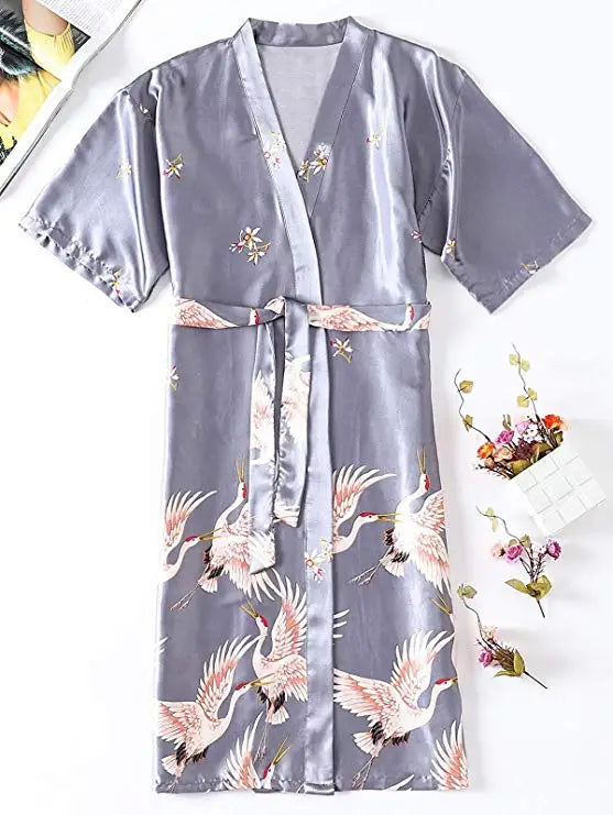 Katoenen ochtendjas met bloemenprint – Frisse en vrolijke look