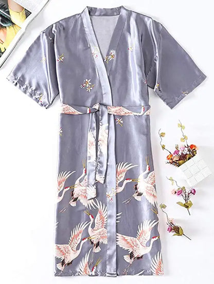 Katoenen ochtendjas met bloemenprint – Frisse en vrolijke look