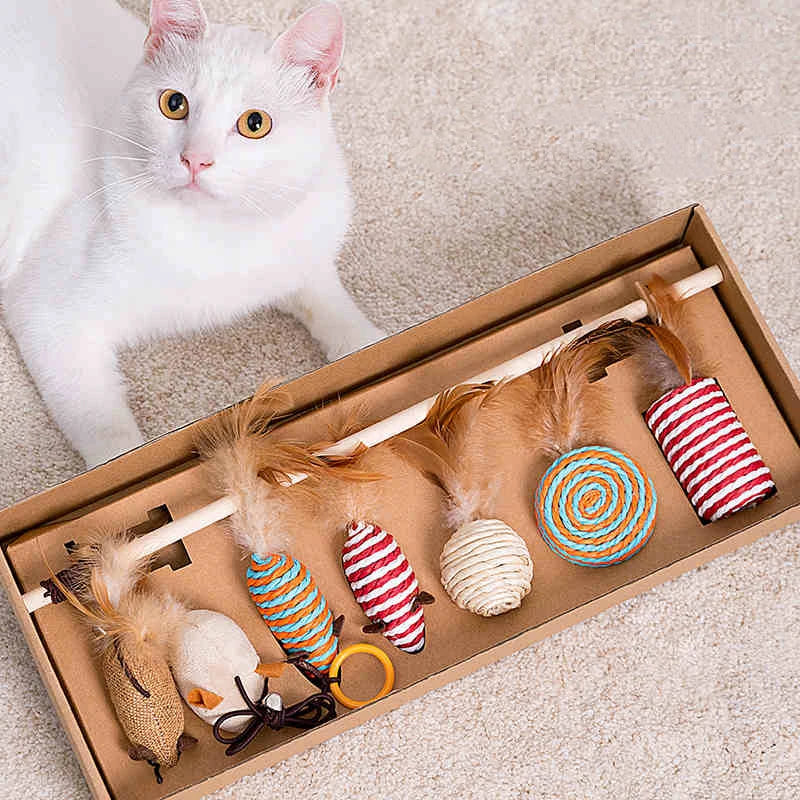 Leuk kattenspeeltje met rubberen ring – Zacht voor tanden