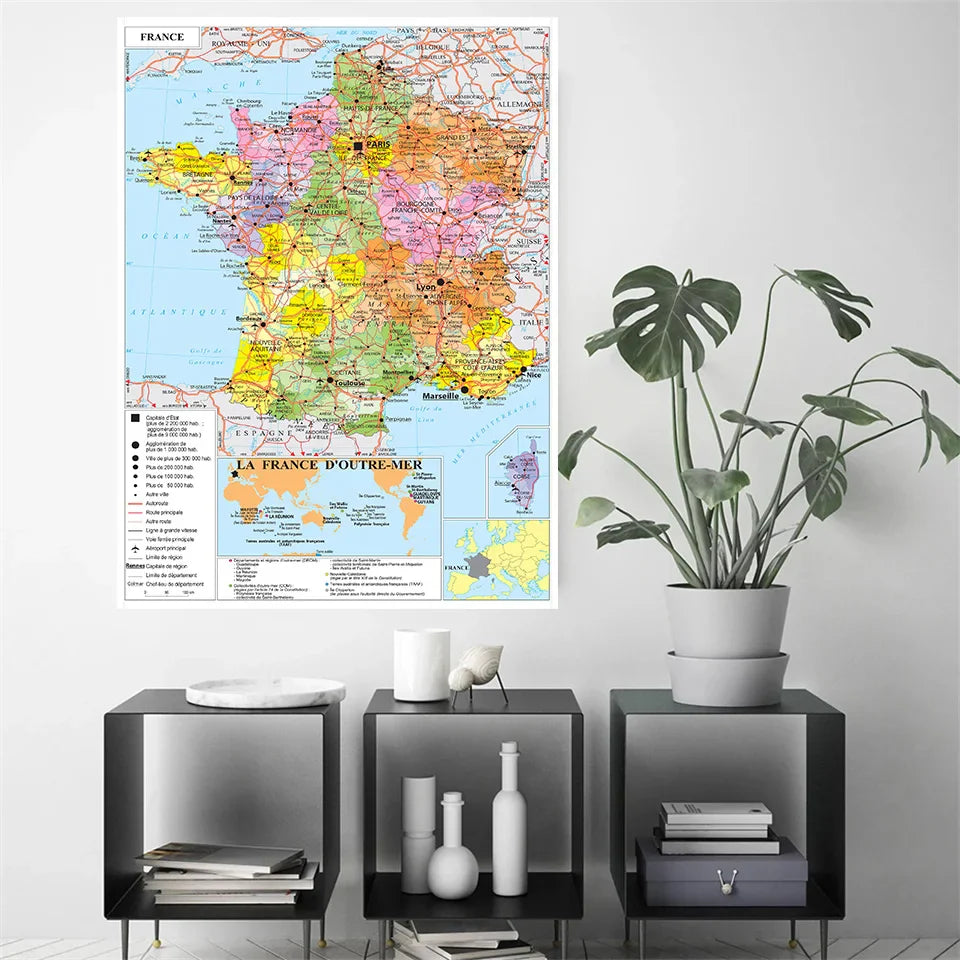Wereldkaart op glasplaat – Modern en strak
