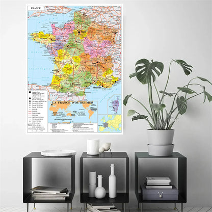 Wereldkaart op glasplaat – Modern en strak