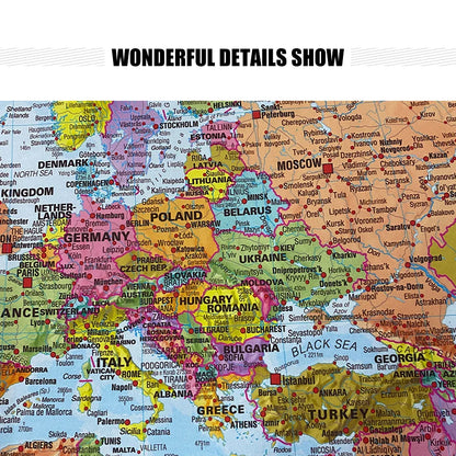 Wereldkaart in retro kleurenpalet – Speels en vintage
