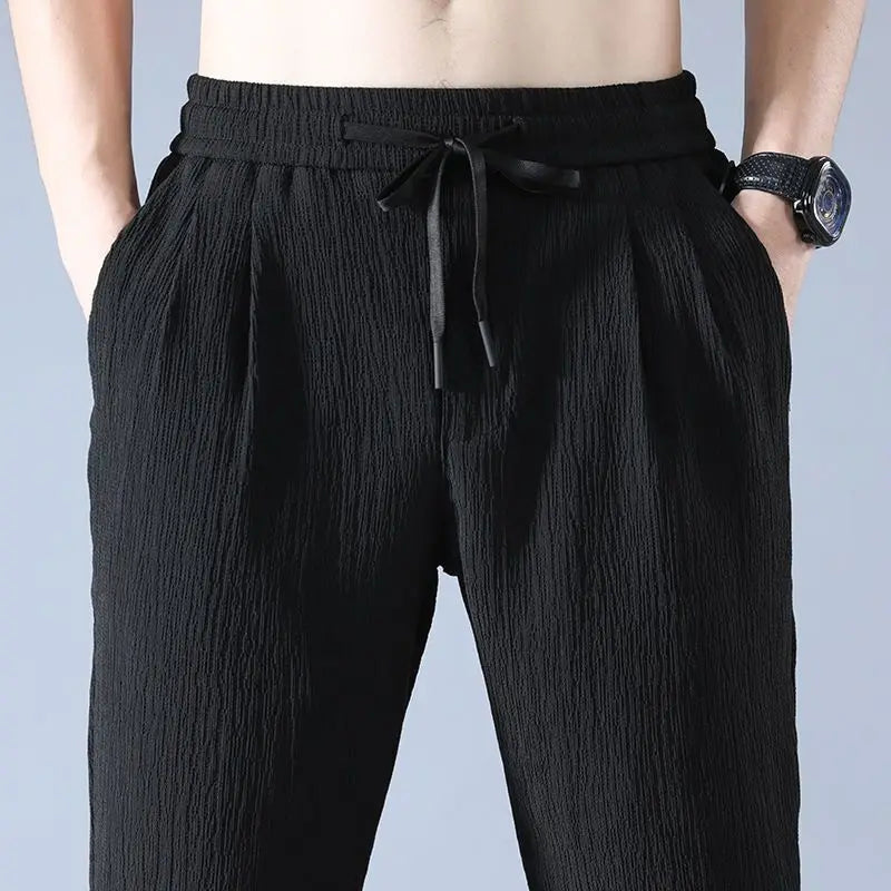Linnenmix broek heren met split aan enkel – Modern accent