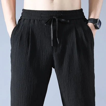 Linnenmix broek heren met split aan enkel – Modern accent