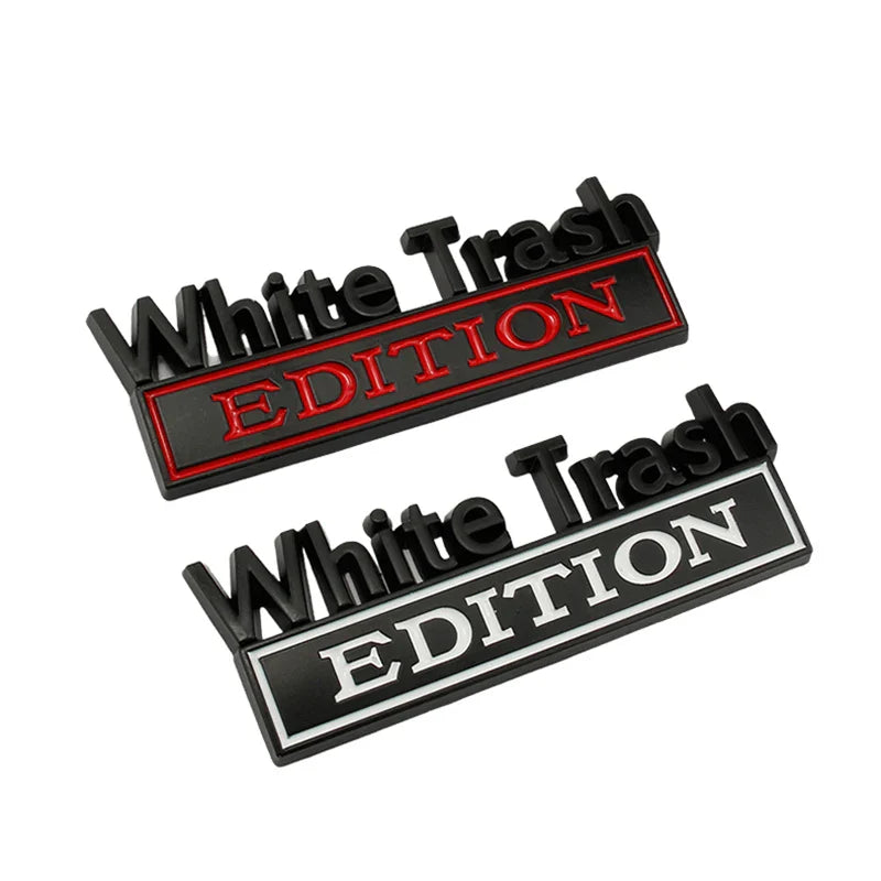 auto stickers - White Trash Edition met opvallende kleurencombinaties
