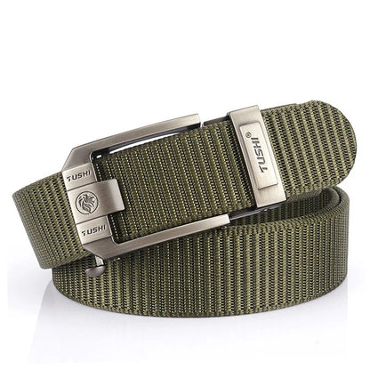 Riem heren in olijfkleurig canvas