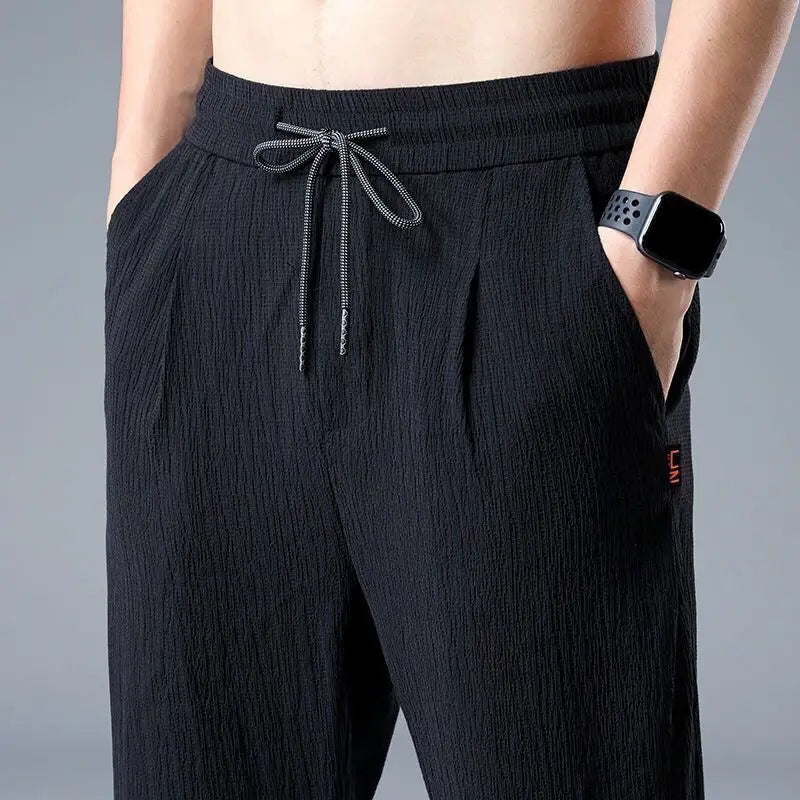 Linnen broek mannen met dubbele knoop – Extra stevigheid