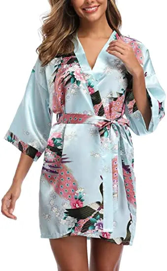 Katoenen ochtendjas dames met streepjes – Casual elegantie