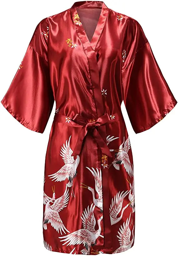 Ochtendjas dames met geborduurde bloemen – Uniek ontwerp