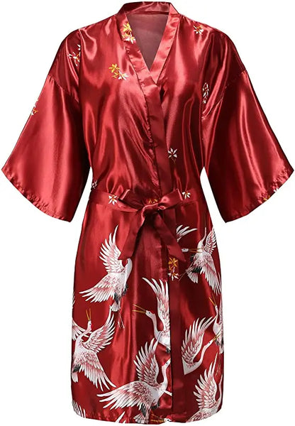 Ochtendjas dames met geborduurde bloemen – Uniek ontwerp